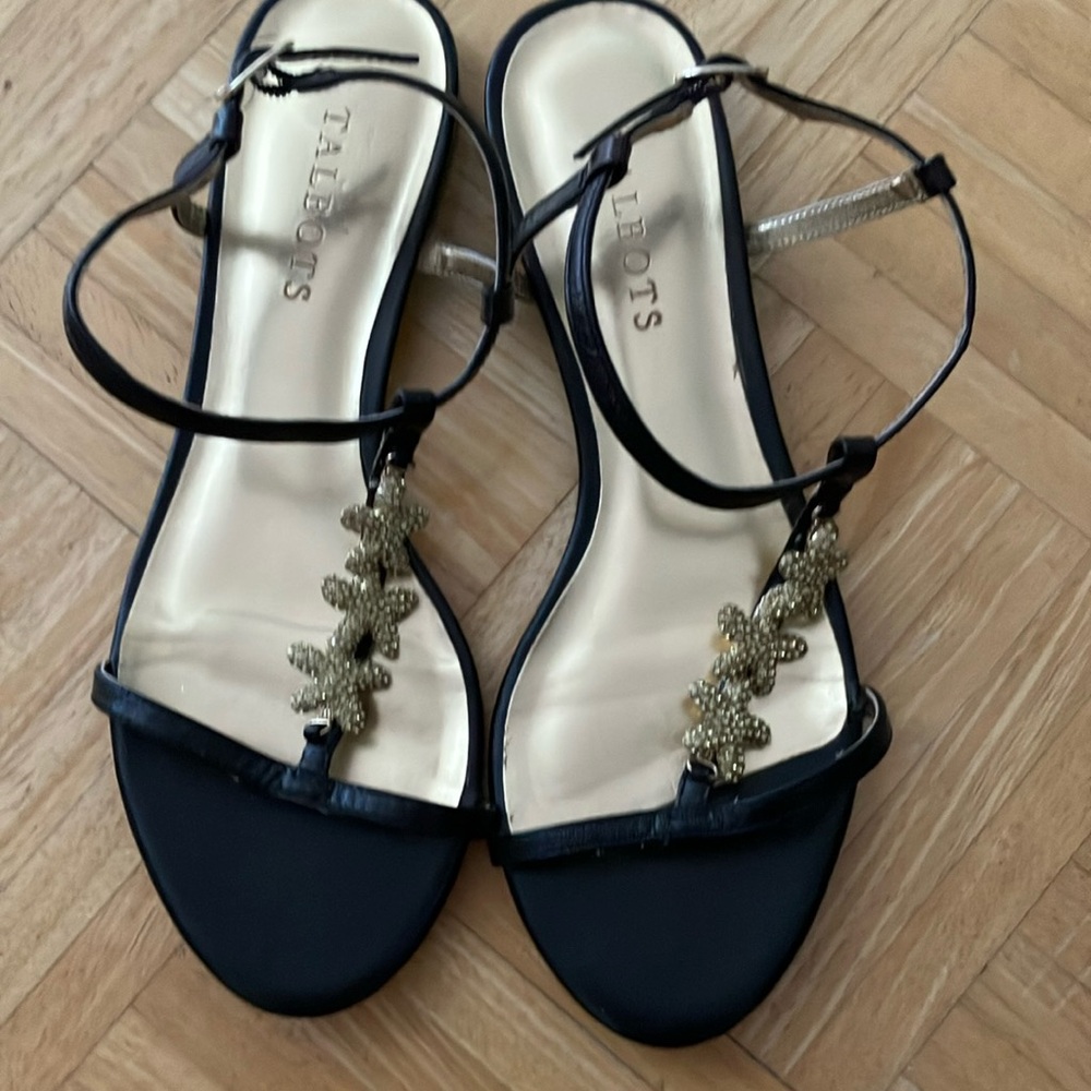 Talbots starfish rhinestone flat sandals 8 VGUC coastal beach summer vacation